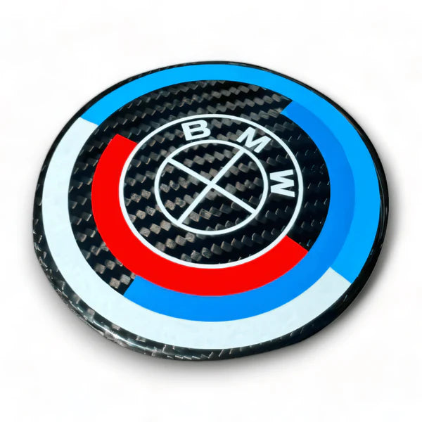 BMW 50th Anniversary Carbon Fiber Emblem – Premium BMW Badge Upgrade
