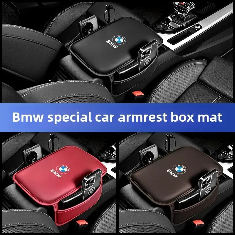 BMW leather armrest cushion center console pad