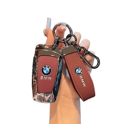 BMW flip key case leather BMW key fob cover with keychain