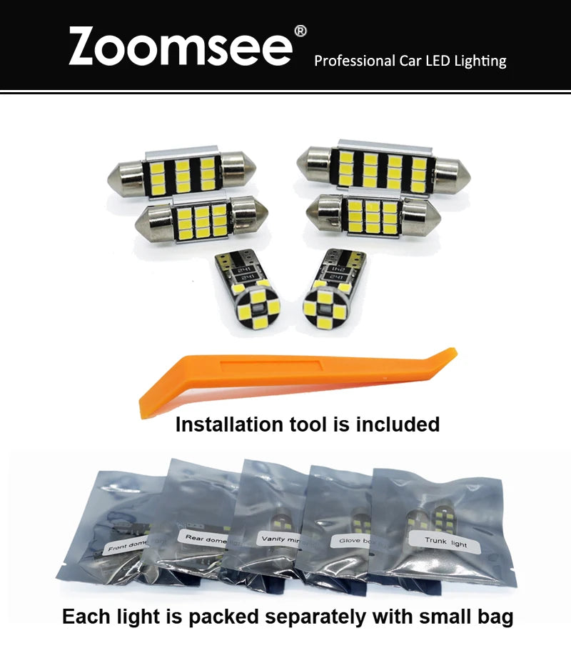 Kit d'éclairage intérieur LED pour Volkswagen – 12 V compatible Canbus, 200 lumens