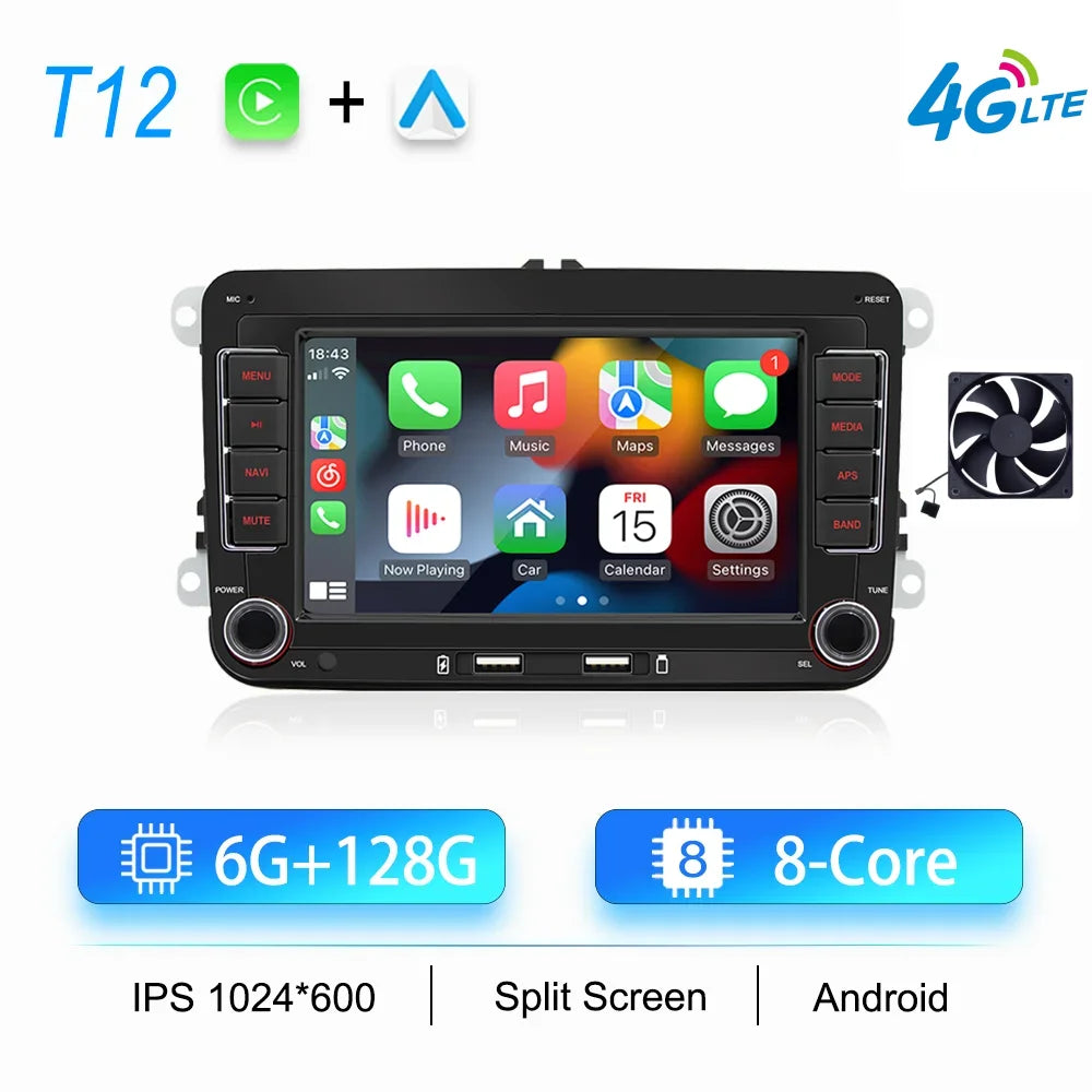 Android multimedia system for Volkswagen with CarPlay, Android Auto & GPS