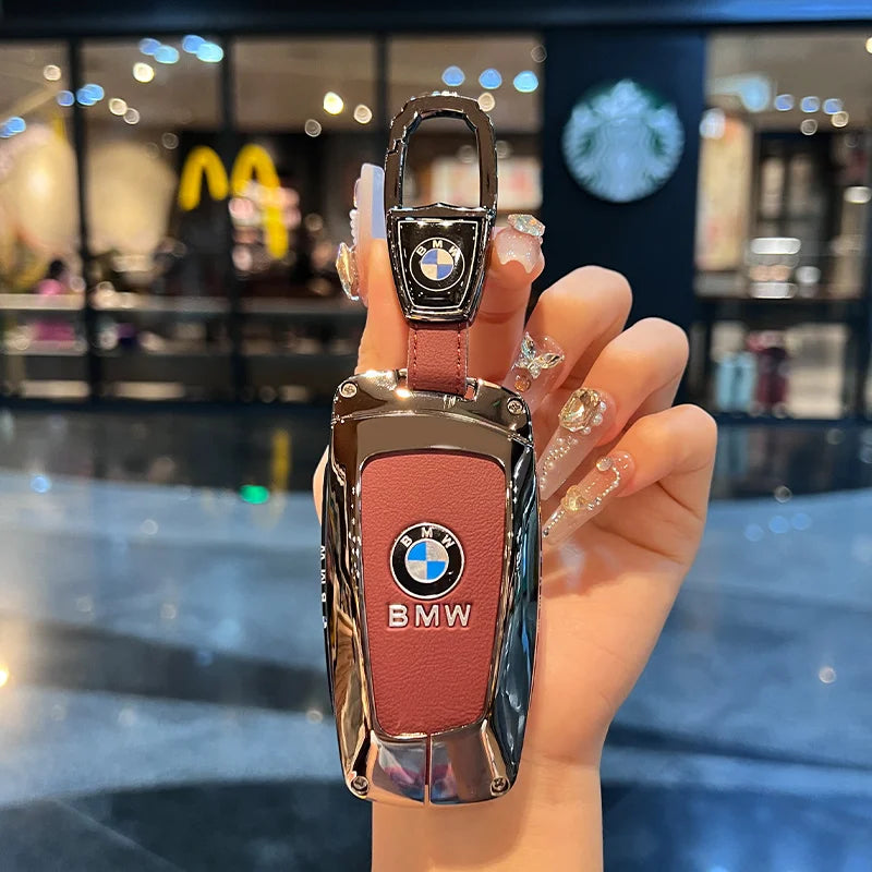 Folding key case for BMW – Elegant protection with leather design and key ring
