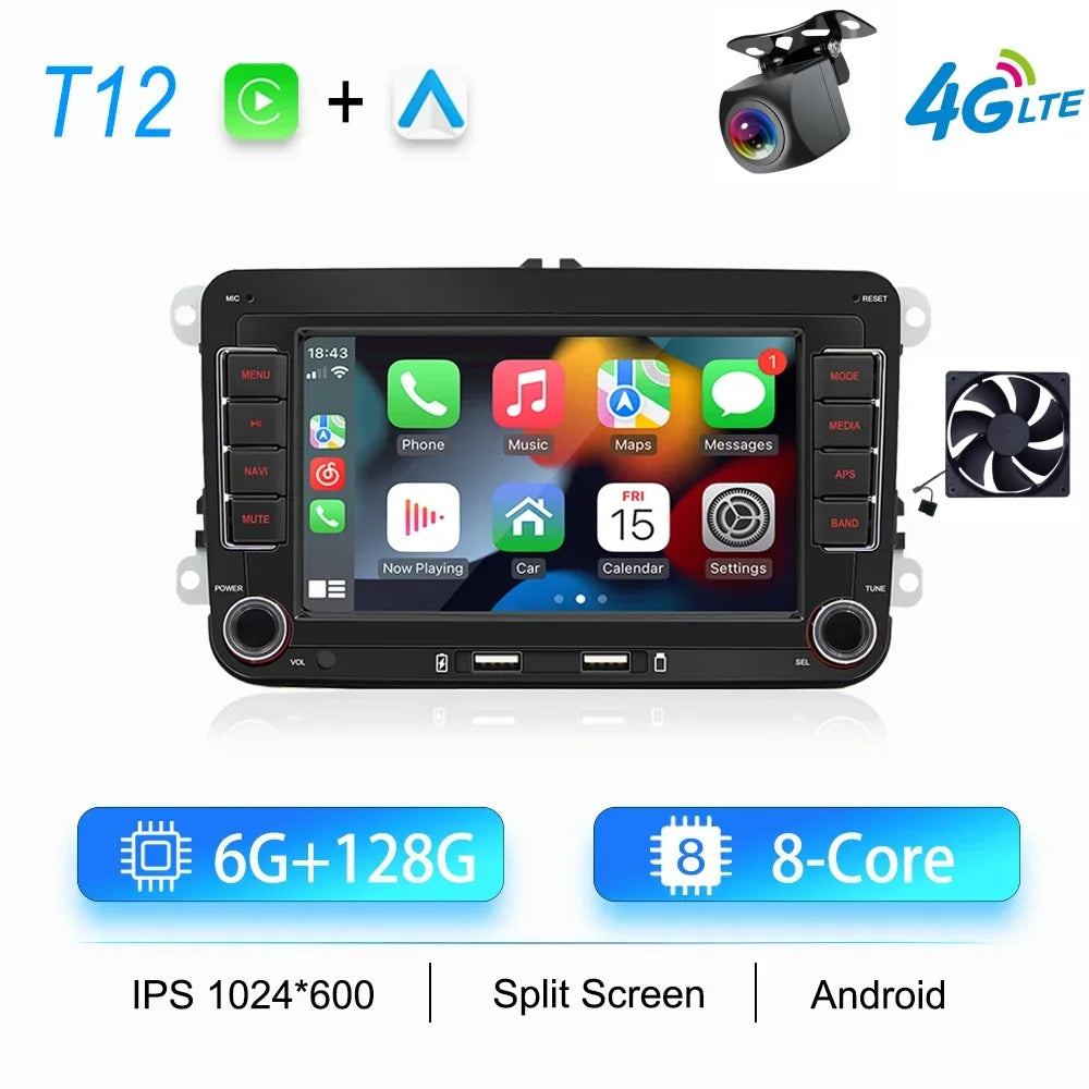 Android multimedia system for Volkswagen with CarPlay, Android Auto & GPS