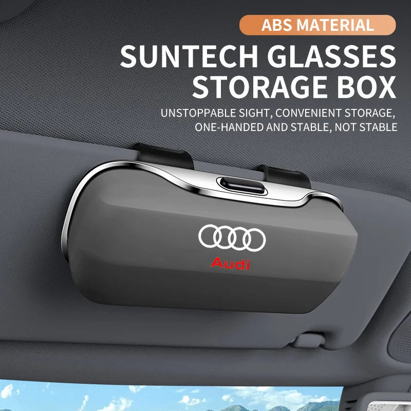 Sunglasses holder for Audi – Premium storage box for sun visors (Q3, Q5, Q7, Q8, A3, A4, A5, A6, A7, A8)