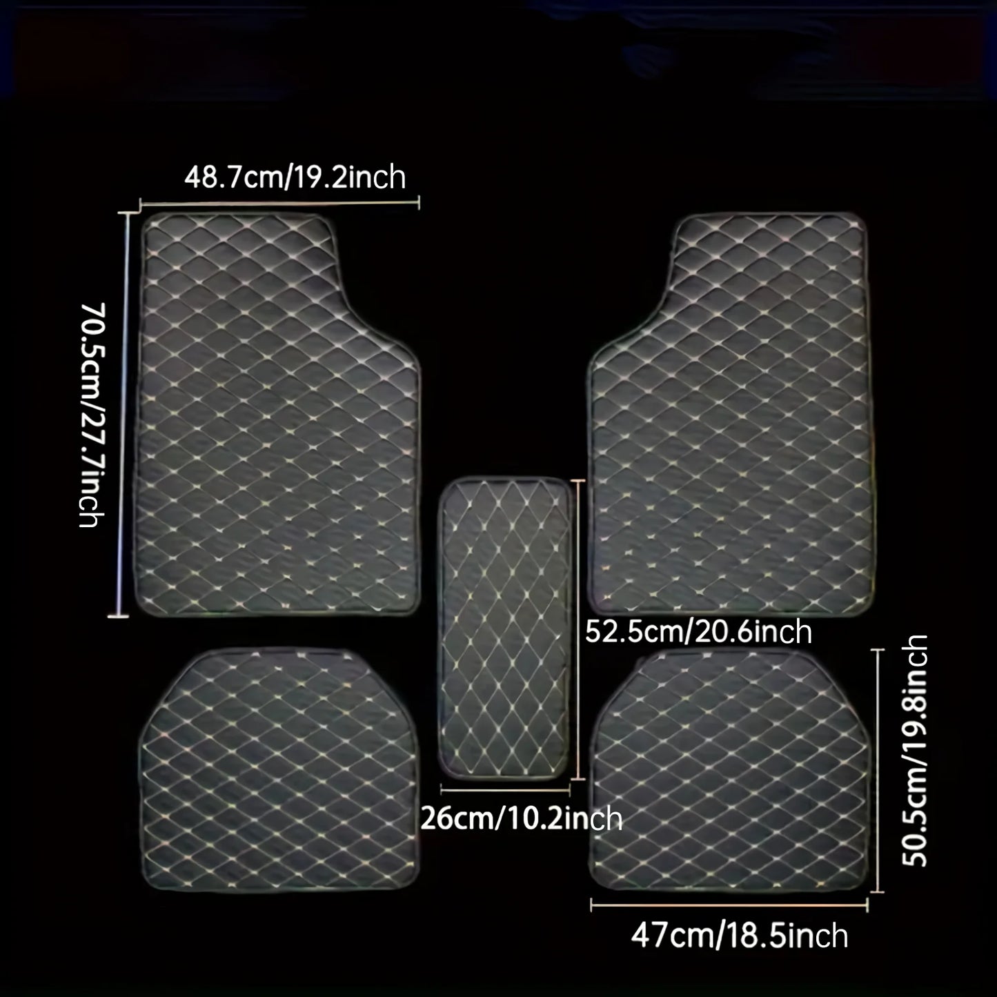 Universal 5PCS Car Floor Mats – Waterproof PU Leather Auto Interior Protection Set for Most Vehicles