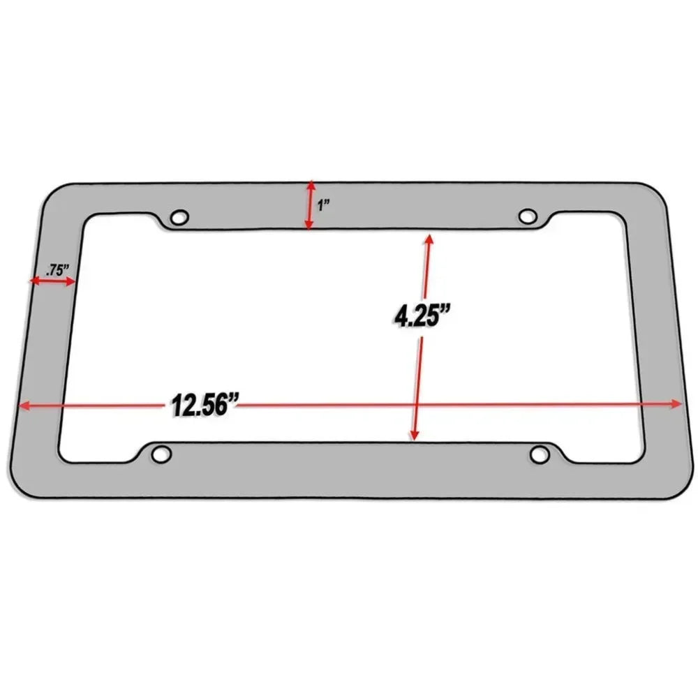 Carbon-look license plate holder – Universal car license plate frame with screw set