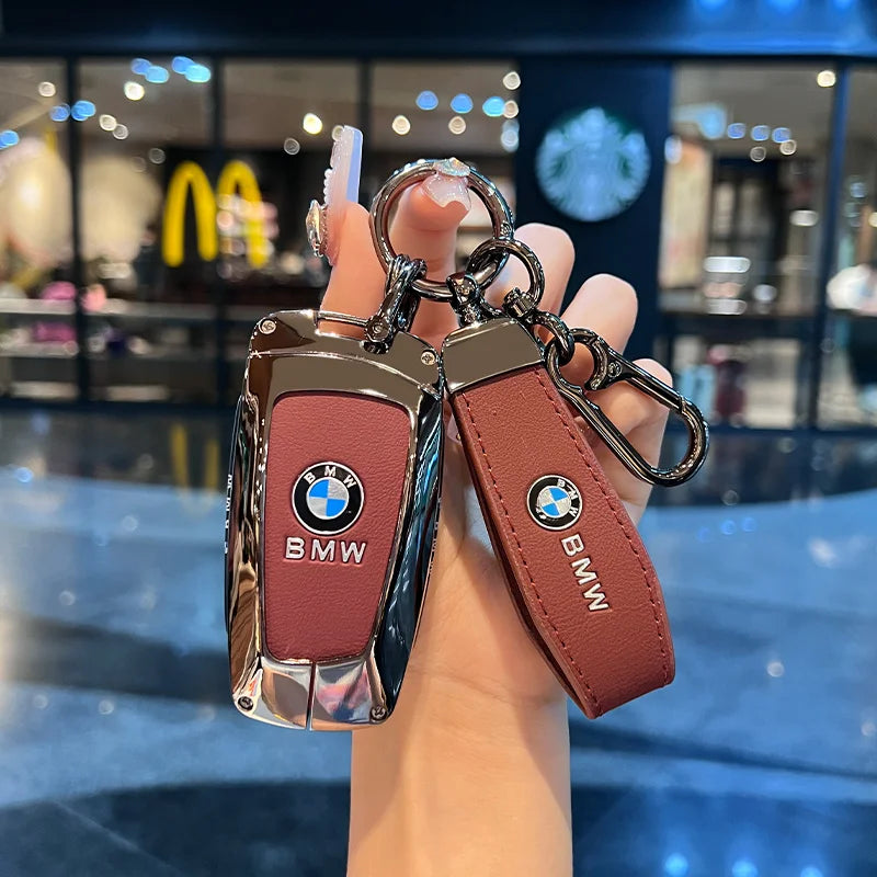 Folding key case for BMW – Elegant protection with leather design and key ring
