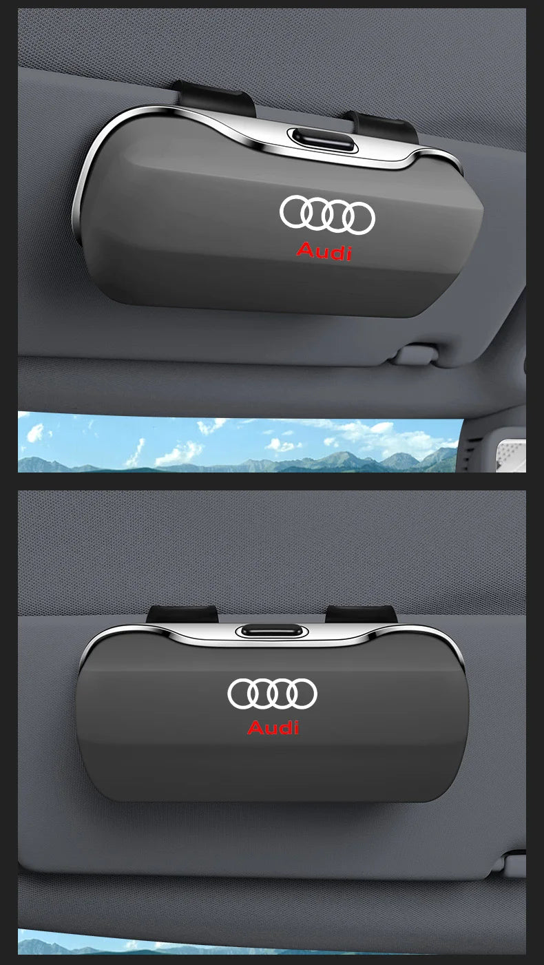 Sunglasses holder for Audi – Premium storage box for sun visors (Q3, Q5, Q7, Q8, A3, A4, A5, A6, A7, A8)