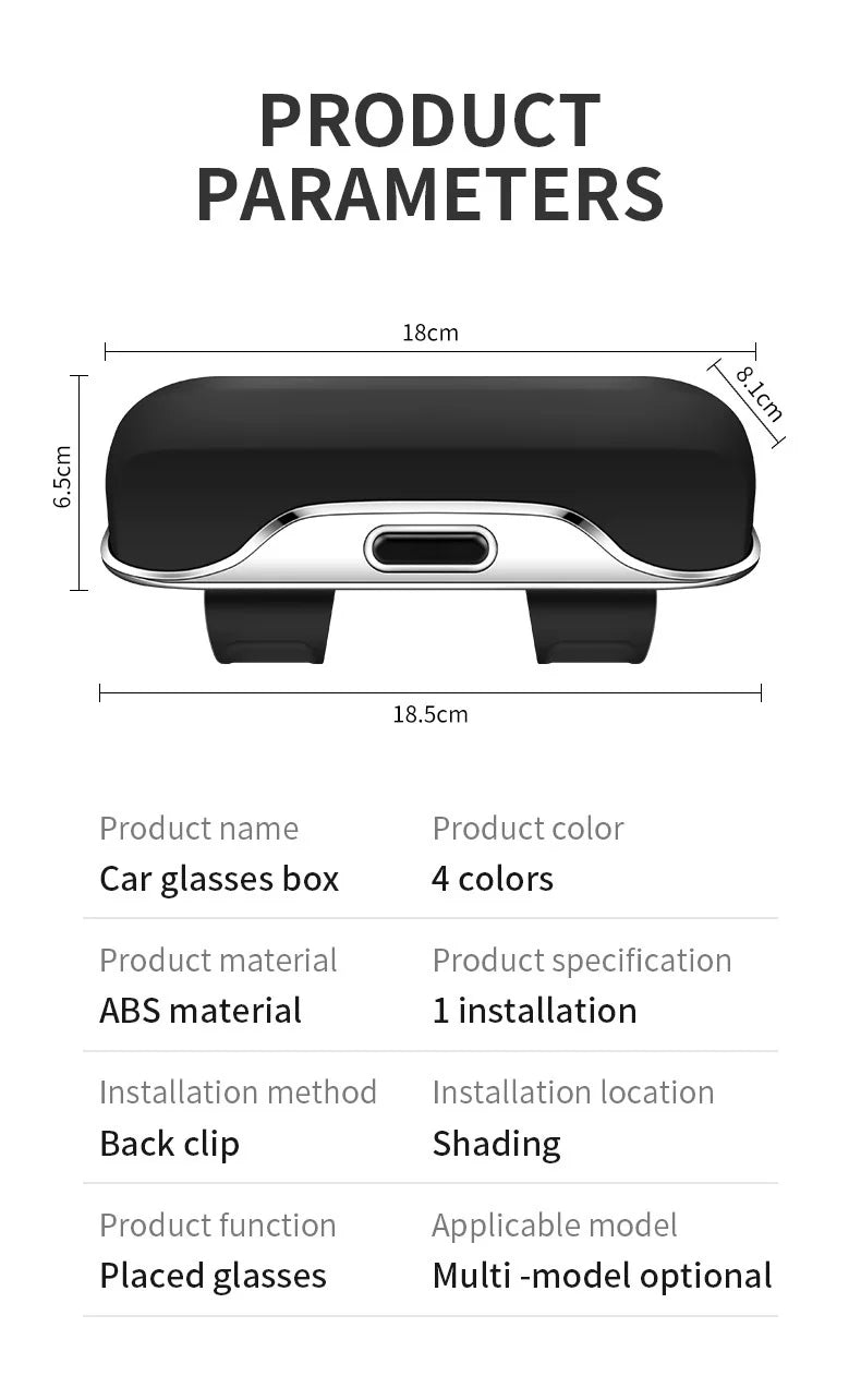 Sunglasses holder for Audi – Premium storage box for sun visors (Q3, Q5, Q7, Q8, A3, A4, A5, A6, A7, A8)
