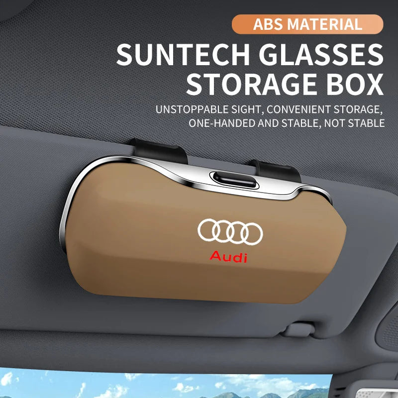 Sunglasses holder for Audi – Premium storage box for sun visors (Q3, Q5, Q7, Q8, A3, A4, A5, A6, A7, A8)