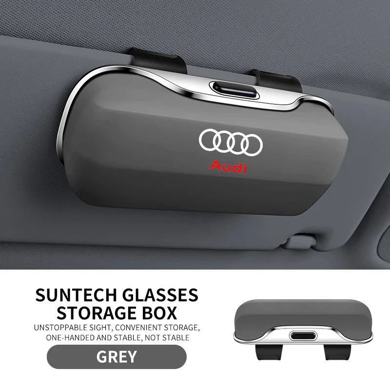 Sunglasses holder for Audi – Premium storage box for sun visors (Q3, Q5, Q7, Q8, A3, A4, A5, A6, A7, A8)