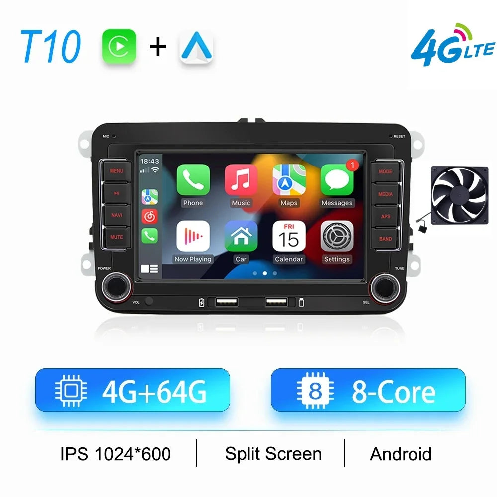 Android multimedia system for Volkswagen with CarPlay, Android Auto & GPS
