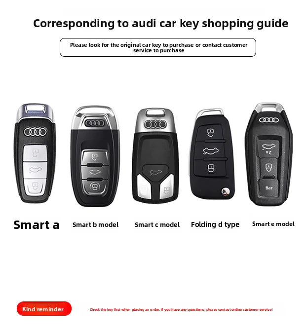 Zinc alloy key case for Audi – Stylish protection for your car key