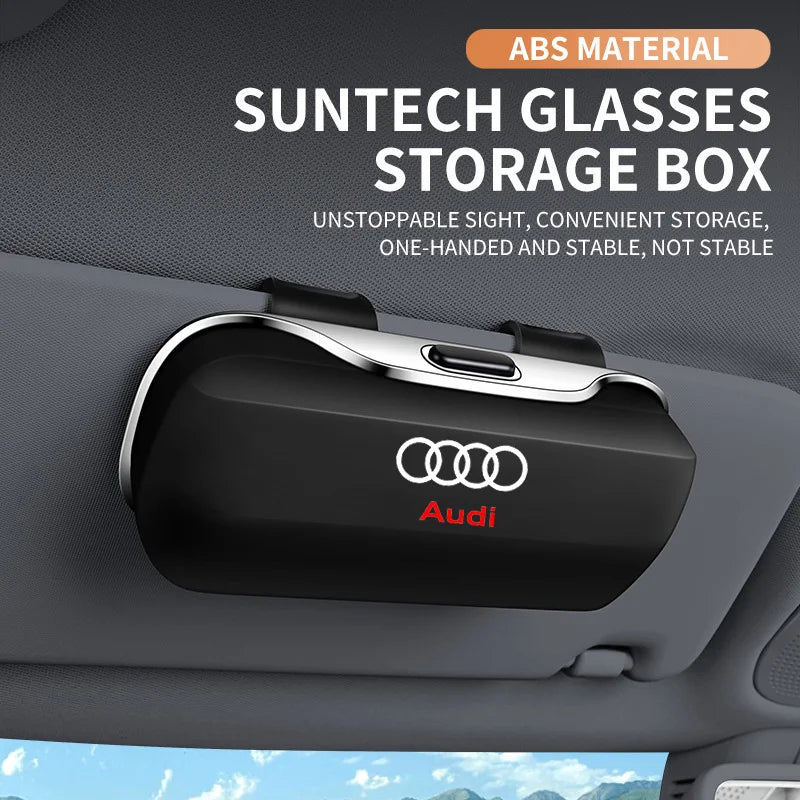 Sunglasses holder for Audi – Premium storage box for sun visors (Q3, Q5, Q7, Q8, A3, A4, A5, A6, A7, A8)