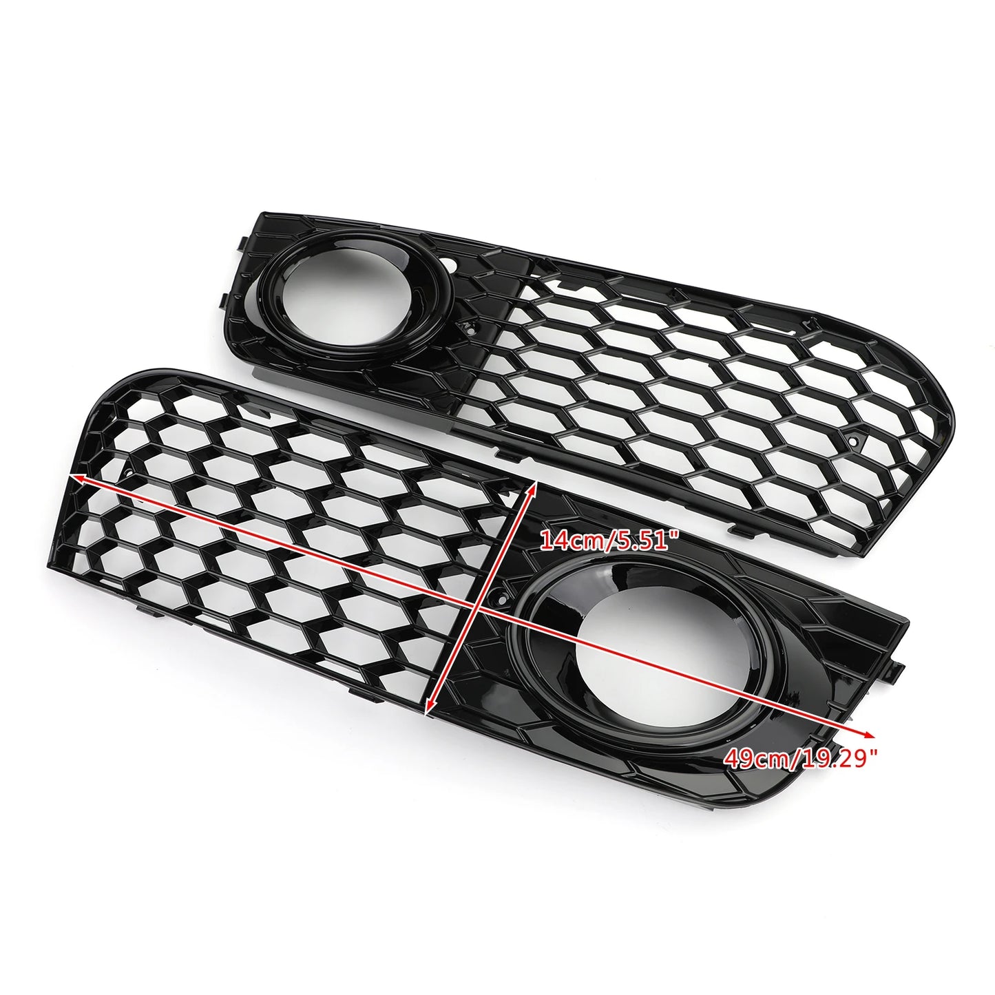 Honeycomb Fog Light Grill Set for Audi A4 B8 2009–2012 – Sporty Front Bumper Inserts
