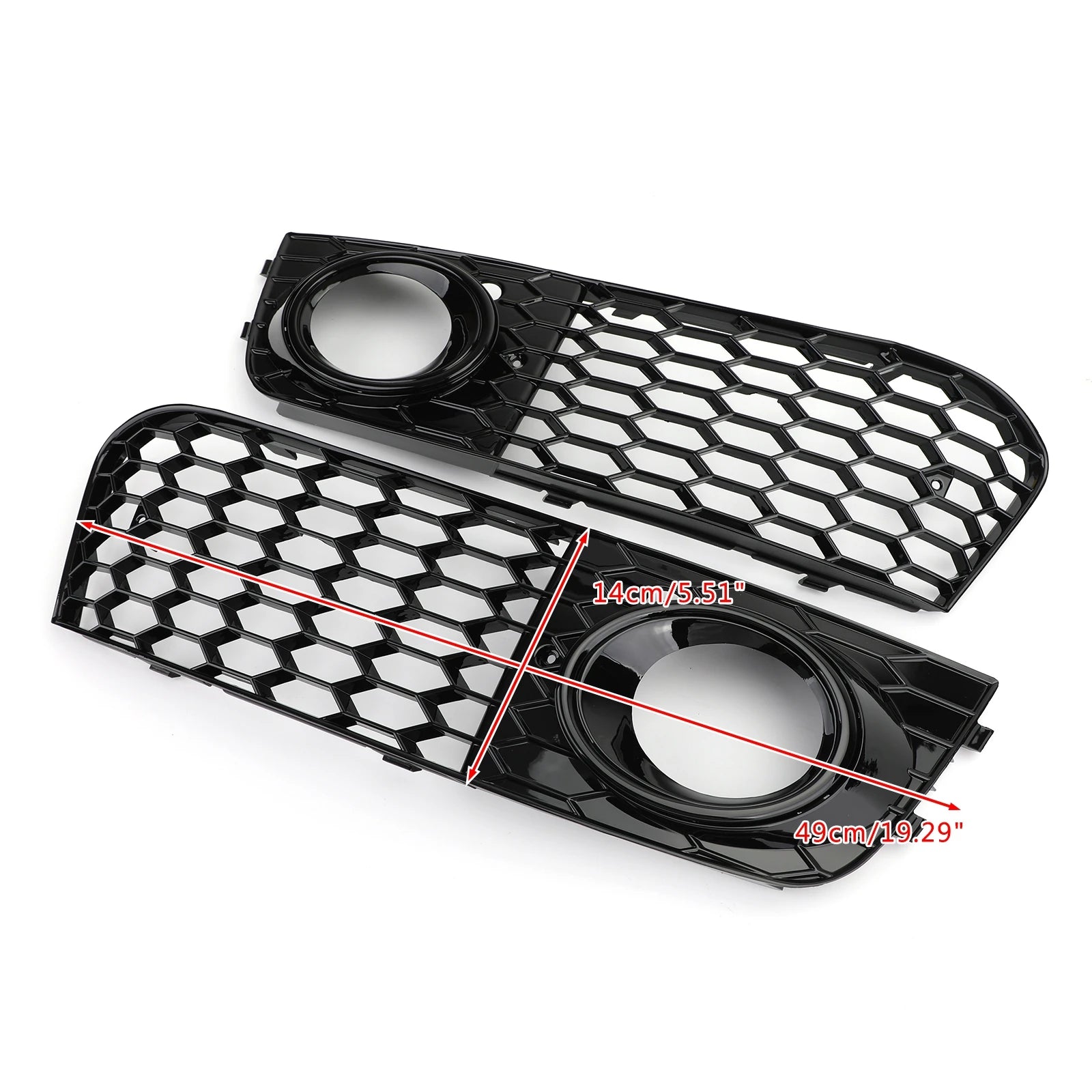 Honeycomb Fog Light Grill Set for Audi A4 B8 (2009–2012) – Sport Front Bumper Inserts