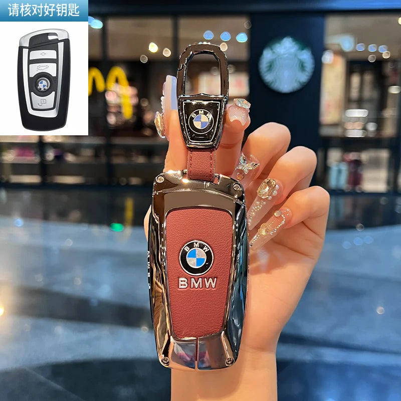 Folding key case for BMW – Elegant protection with leather design and key ring