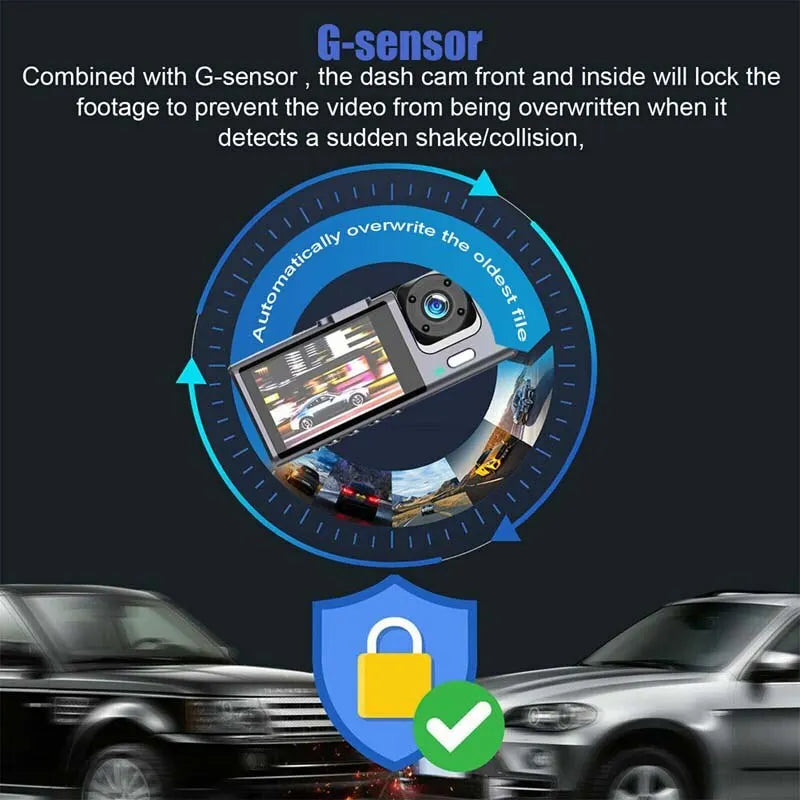 1080P Dual Dash Cam – Front & Cabin Camera with IR Night Vision