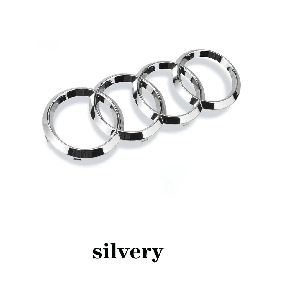 Black or silver 4-ring emblem for Audi – front grill & rear logo badge (A3, A4, A5, A6, A7, Q2, Q3, Q5, Q8, TT)