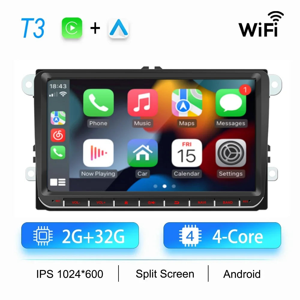 Android multimedia system for Volkswagen with CarPlay, Android Auto & GPS