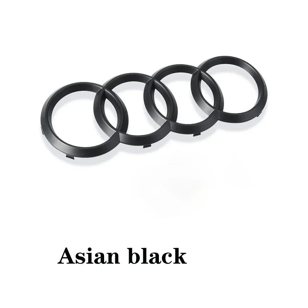 Black or silver 4-ring emblem for Audi – front grill & rear logo badge (A3, A4, A5, A6, A7, Q2, Q3, Q5, Q8, TT)