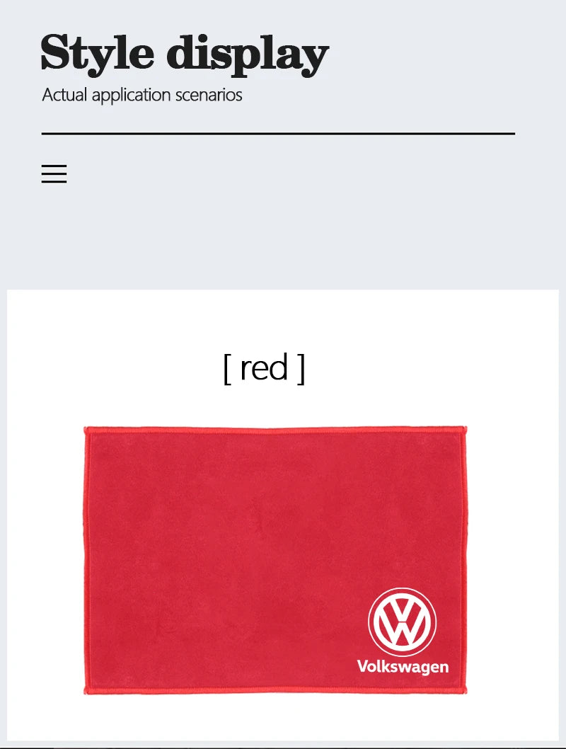 Chiffon de nettoyage en microfibre VW – Serviette d'entretien automobile haut de gamme pour l'intérieur et l'extérieur