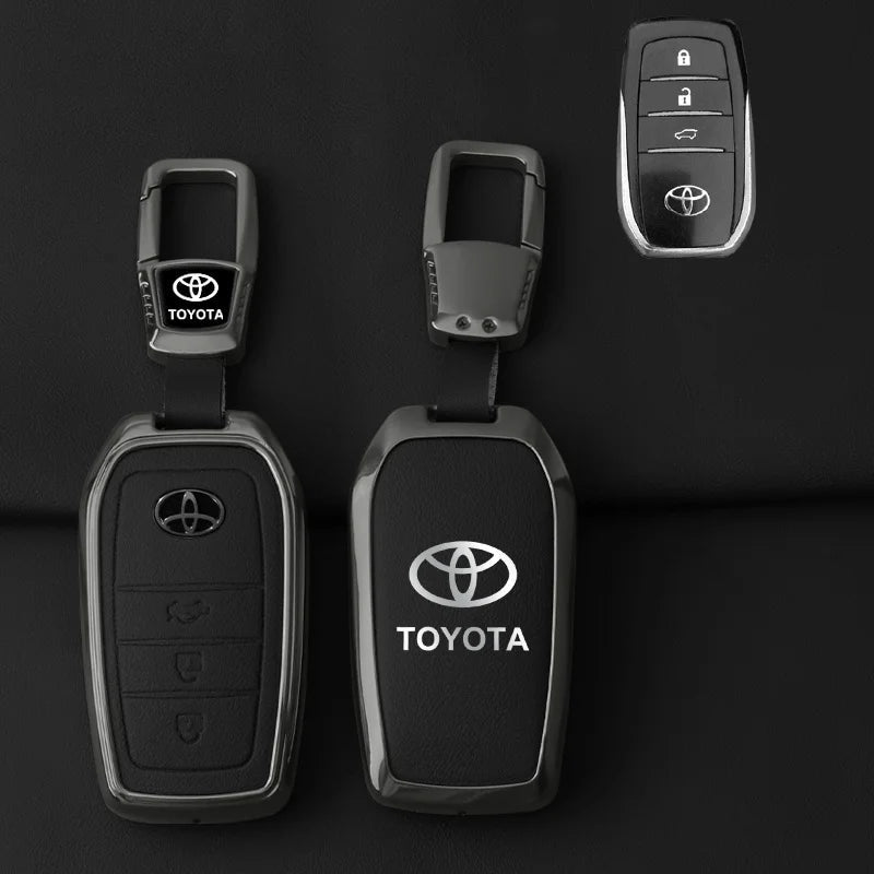 Toyota Zinc Alloy & Leather Key Case – Premium Toyota Key Fob Protection Cover
