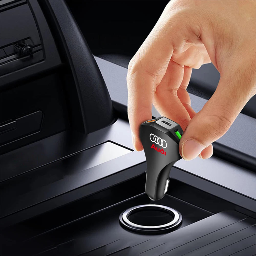 35W Audi USB-C Fast Car Charger – Type-C & USB Auto Charging Adapter S-Line Design