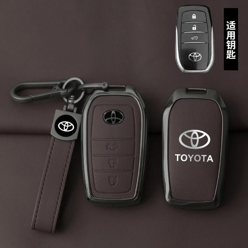 Zinc alloy and leather key case for Toyota – Stylish protection for your car key