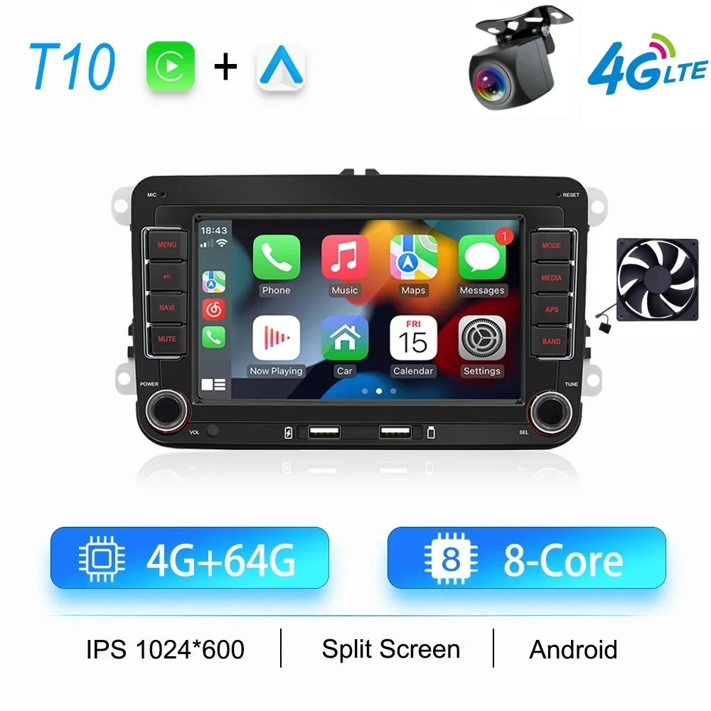 Android multimedia system for Volkswagen with CarPlay, Android Auto & GPS