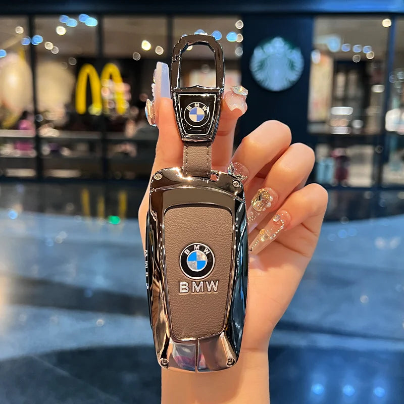 Folding key case for BMW – Elegant protection with leather design and key ring