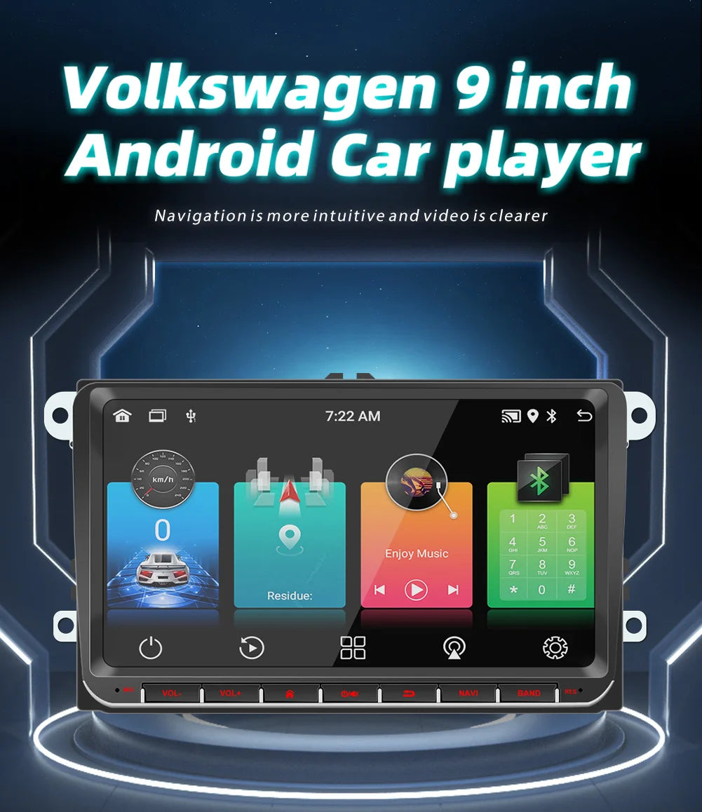 Android multimedia system for Volkswagen with CarPlay, Android Auto & GPS