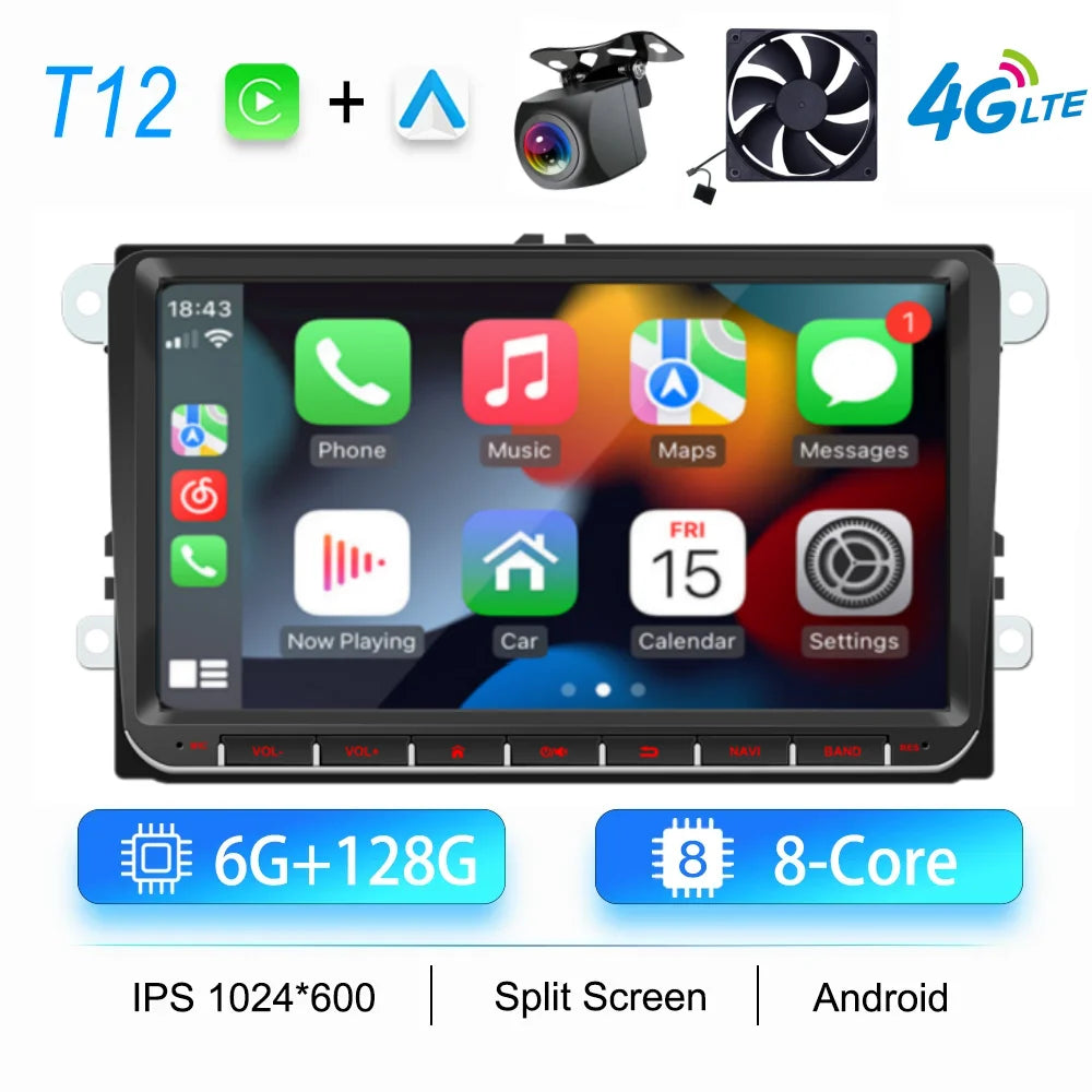 Android multimedia system for Volkswagen with CarPlay, Android Auto & GPS