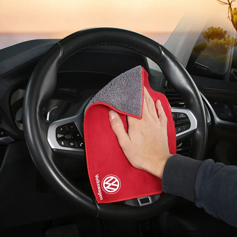 VW microfiber cleaning cloth premium car care towel for interior and exterior detailing
