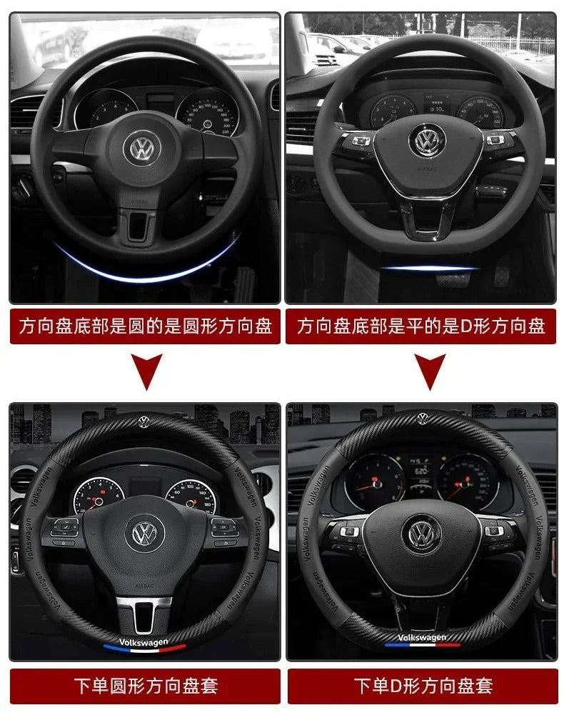 Steering wheel cover for VW – Suitable for Golf MK8, Tiguan, T-Roc, Polo, Passat and many more.