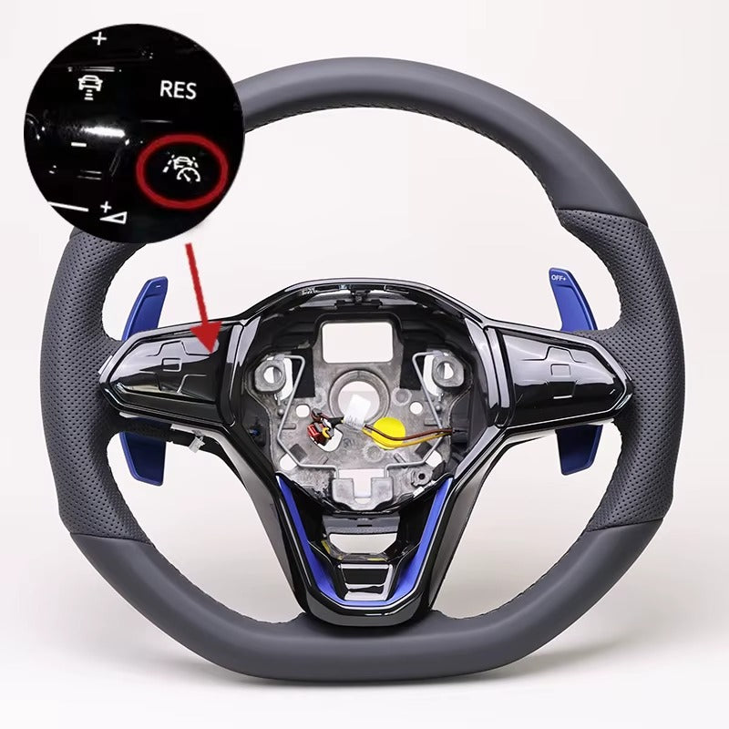 Steering wheel for VW Golf 8 GTI MK8 with touch buttons & shift paddles – Model R