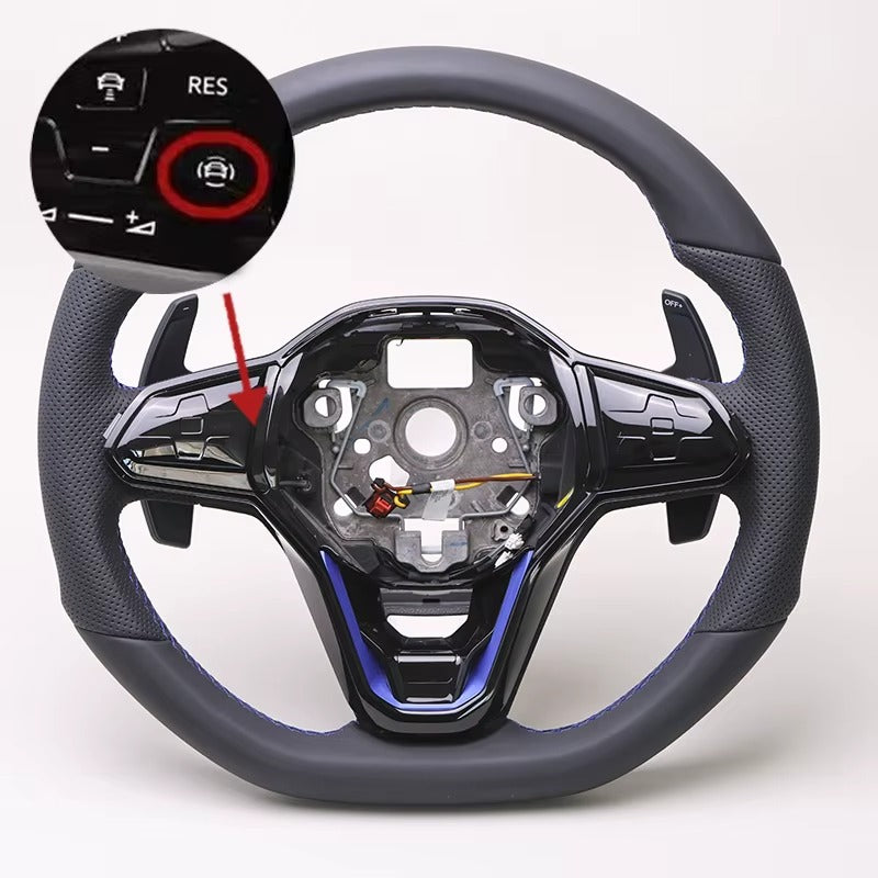 Steering wheel for VW Golf 8 GTI MK8 with touch buttons & shift paddles – Model R