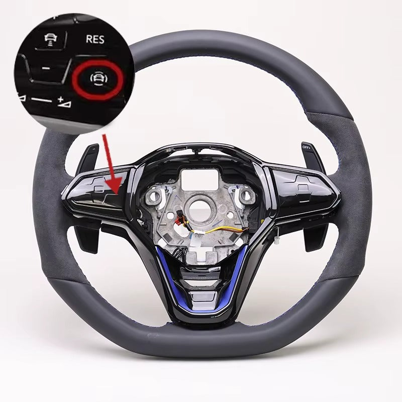 Steering wheel for VW Golf 8 GTI MK8 with touch buttons & shift paddles – Model R