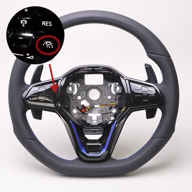 Steering wheel for VW Golf 8 GTI MK8 with touch buttons & shift paddles – Model R