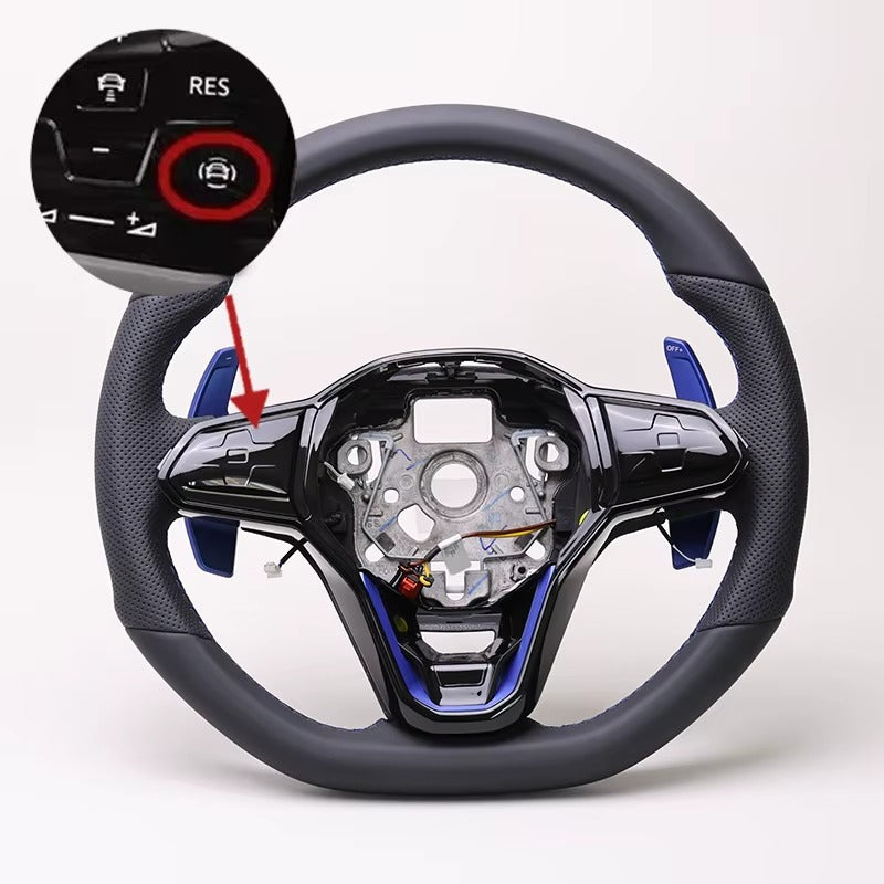 Steering wheel for VW Golf 8 GTI MK8 with touch buttons & shift paddles – Model R