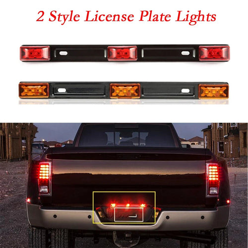 14-inch LED tailgate identification light bar with 9 high-brightness LEDs, waterproof housing and universal fit for trucks, trailers and RVs.