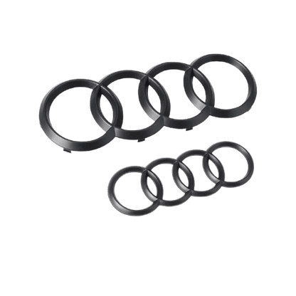 Audi 4 rings emblem black or silver front grille rear badge for A3 A4 A5 A6 Q5 Q8 TT