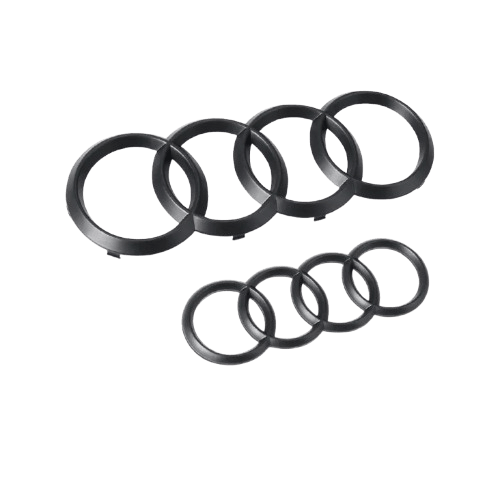 Audi 4 rings emblem black or silver front grille rear badge for A3 A4 A5 A6 Q5 Q8 TT