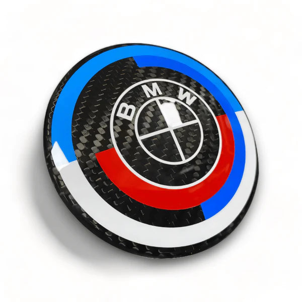 BMW 50th Anniversary Carbon Fiber Emblem – Premium BMW Badge Upgrade
