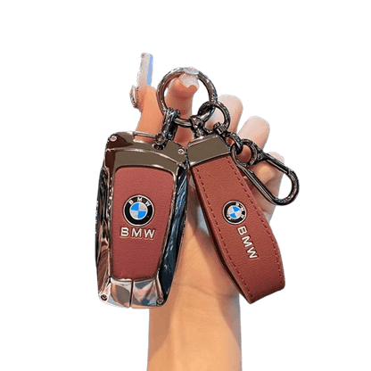 BMW flip key case leather BMW key fob cover with keychain