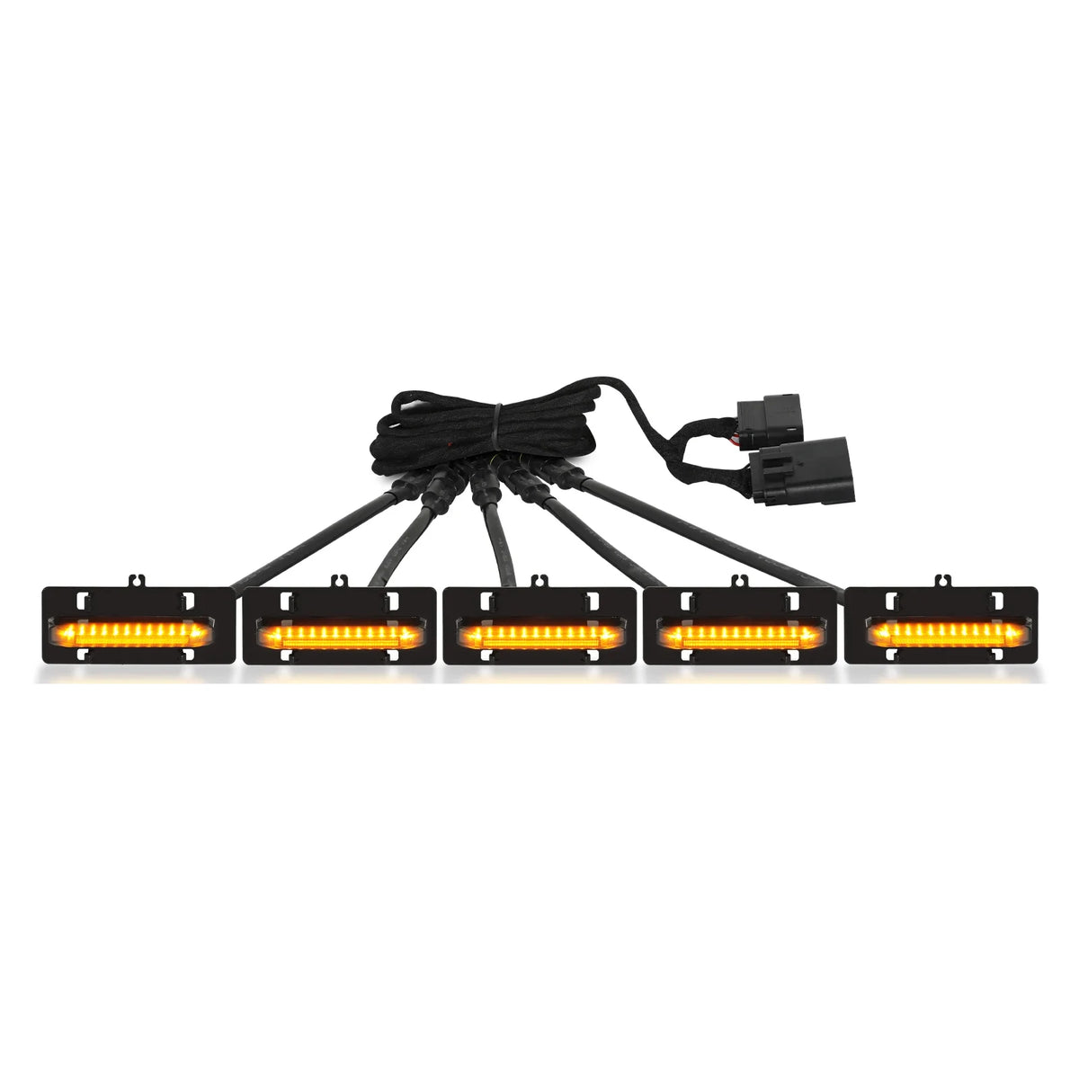 Yellow front grille LED lights for Ford F150 XL and XLT 2021 to 2023 with aggressive truck styling.