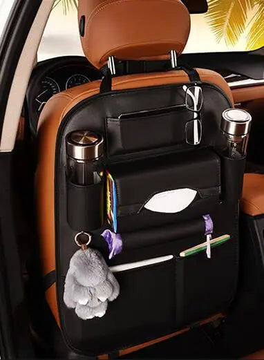 Universal Car Seat Back Organizer Bag – Premium PU Leather Multi-Pocket Storage Solution for Cars & SUVs