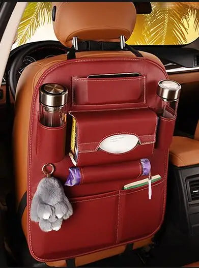 Universal Car Seat Back Organizer Bag – Premium PU Leather Multi-Pocket Storage Solution for Cars & SUVs