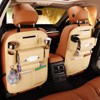 Universal Car Seat Back Organizer Bag – Premium PU Leather Multi-Pocket Storage Solution for Cars & SUVs