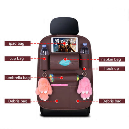 Universal Car Seat Back Organizer Bag – Premium PU Leather Multi-Pocket Storage Solution for Cars & SUVs